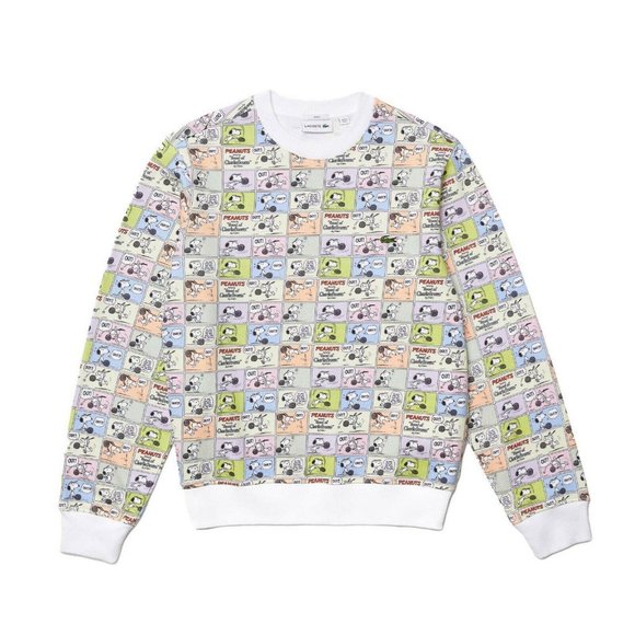 Lacoste Other - Lacoste X Peanuts Snoopy Crew Neck Cotton Unisex Sweatshirt White Sz L